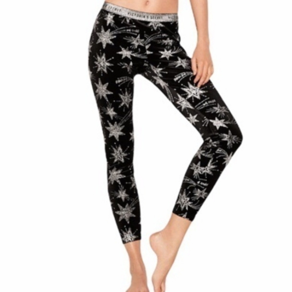 Victoria's Secret Black and White Star Leggings - Picture 2 of 7